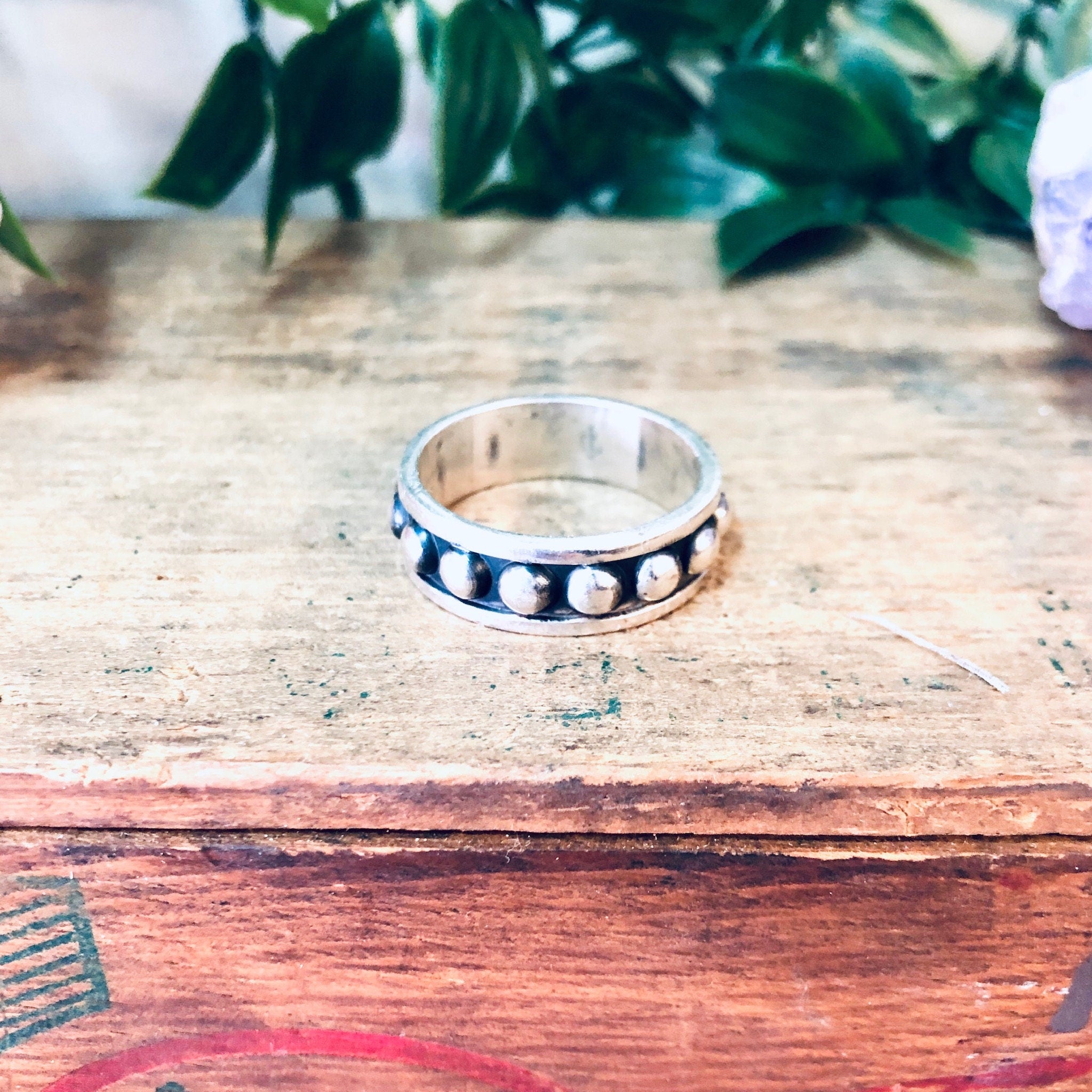 Vintage Silver Ring, Ball Ring, Band Ring, Vintage Jewelry, Simple Jewelry, Unique Ring, Thumb Ring, Large Ring, Boho Style, Bohemian Ring