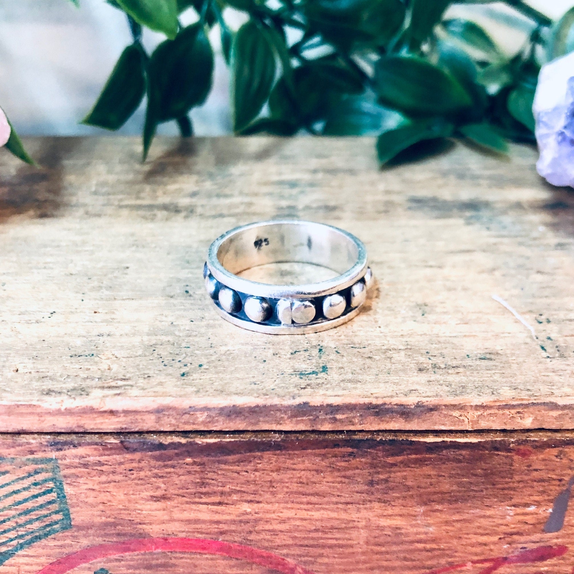 Vintage Silver Ring, Ball Ring, Band Ring, Vintage Jewelry, Simple Jewelry, Unique Ring, Thumb Ring, Large Ring, Boho Style, Bohemian Ring