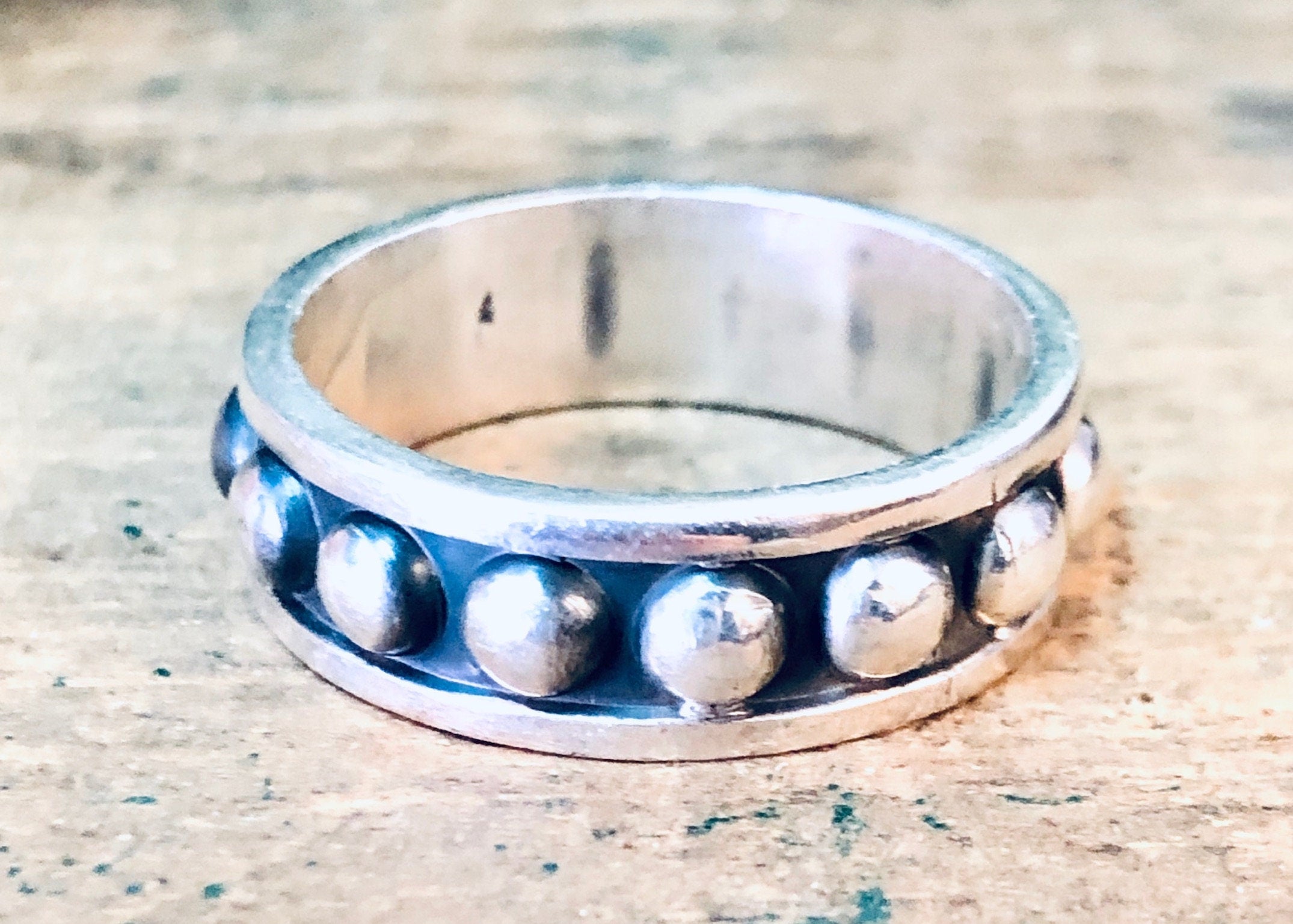 Vintage Silver Ring, Ball Ring, Band Ring, Vintage Jewelry, Simple Jewelry, Unique Ring, Thumb Ring, Large Ring, Boho Style, Bohemian Ring