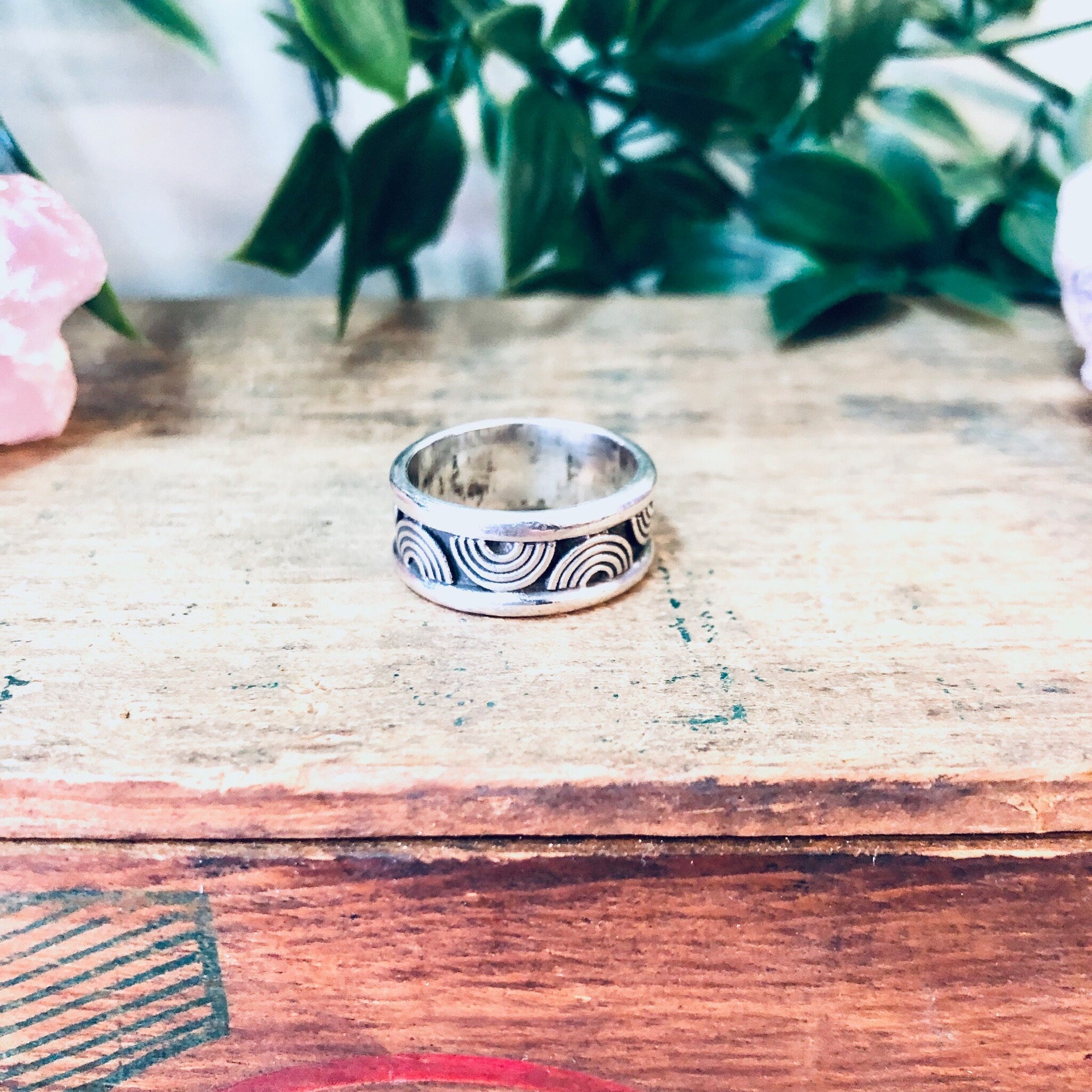 Vintage Silver Ring, Rainbow Ring, Rainbow Design, Band Ring, Skinny Band, Unique Jewelry, Vintage Jewelry, Rainbow Jewelry, 925 Ring, Band