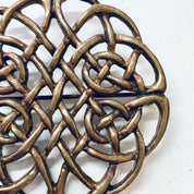 Vintage Brooch, Gold Toned Brooch, Celtic Style Pin, Vintage Pin, Vintage Jewelry, Round Brooch, Brass Toned Brooch, Celtic Knot, Unique Pin