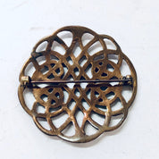 Vintage Brooch, Gold Toned Brooch, Celtic Style Pin, Vintage Pin, Vintage Jewelry, Round Brooch, Brass Toned Brooch, Celtic Knot, Unique Pin