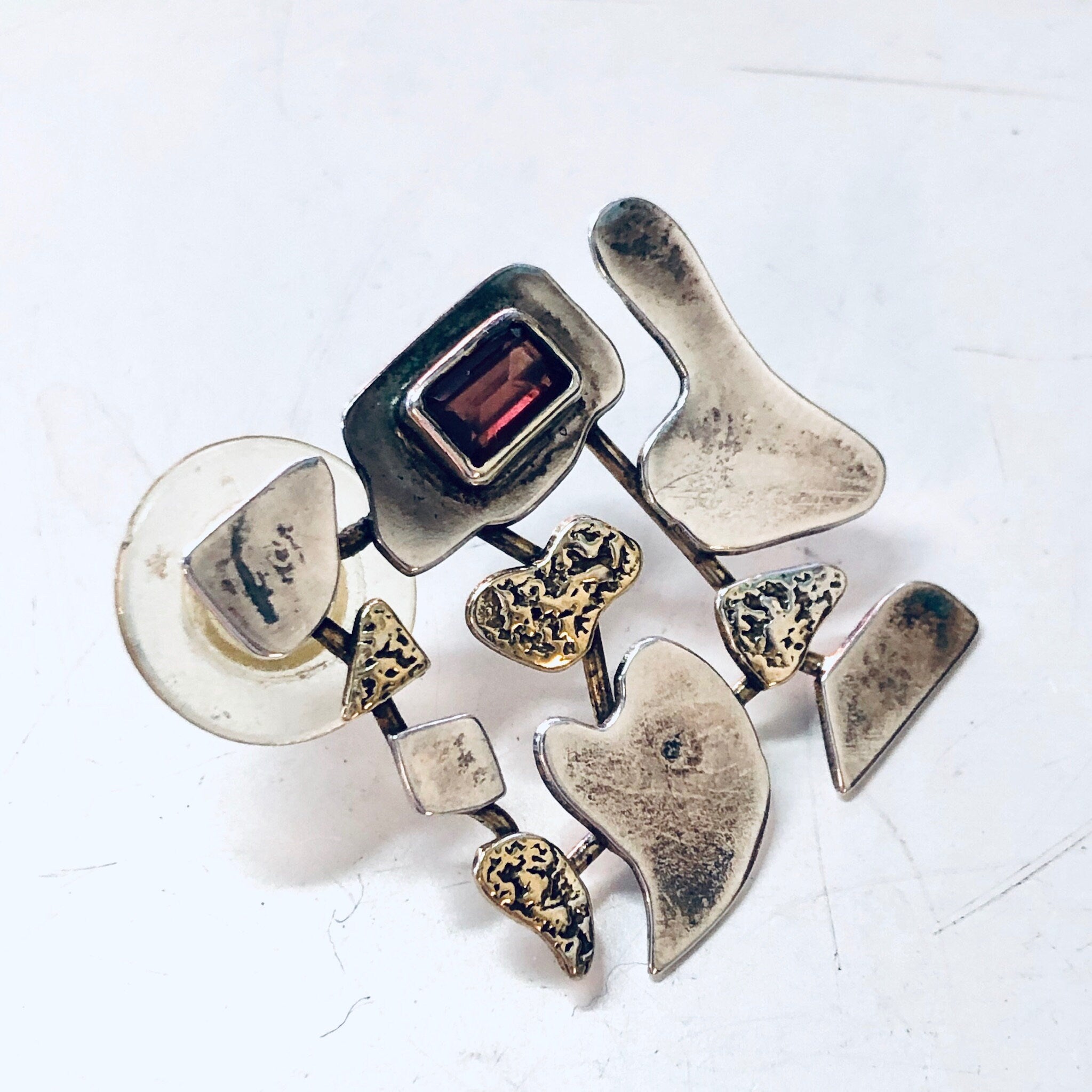 Vintage Earrings, Silver Earrings, Abstract Jewelry, Post Earrings, Pierced Ears, Amethyst Earrings, Unique Jewelry, Vintage Jewelry, 925