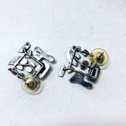 Vintage Earrings, Silver Earrings, Abstract Jewelry, Post Earrings, Pierced Ears, Amethyst Earrings, Unique Jewelry, Vintage Jewelry, 925