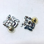 Vintage Earrings, Silver Earrings, Abstract Jewelry, Post Earrings, Pierced Ears, Amethyst Earrings, Unique Jewelry, Vintage Jewelry, 925