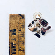 Vintage Earrings, Silver Earrings, Abstract Jewelry, Post Earrings, Pierced Ears, Amethyst Earrings, Unique Jewelry, Vintage Jewelry, 925
