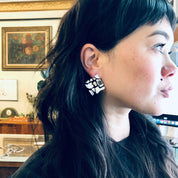 Vintage Earrings, Silver Earrings, Abstract Jewelry, Post Earrings, Pierced Ears, Amethyst Earrings, Unique Jewelry, Vintage Jewelry, 925