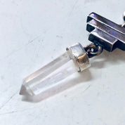 Vintage Silver Earrings, Pyramid Earrings, Quartz Earrings, Vintage Jewelry, Dangle Earrings, Statement Jewelry, Crystal Earrings, Healing