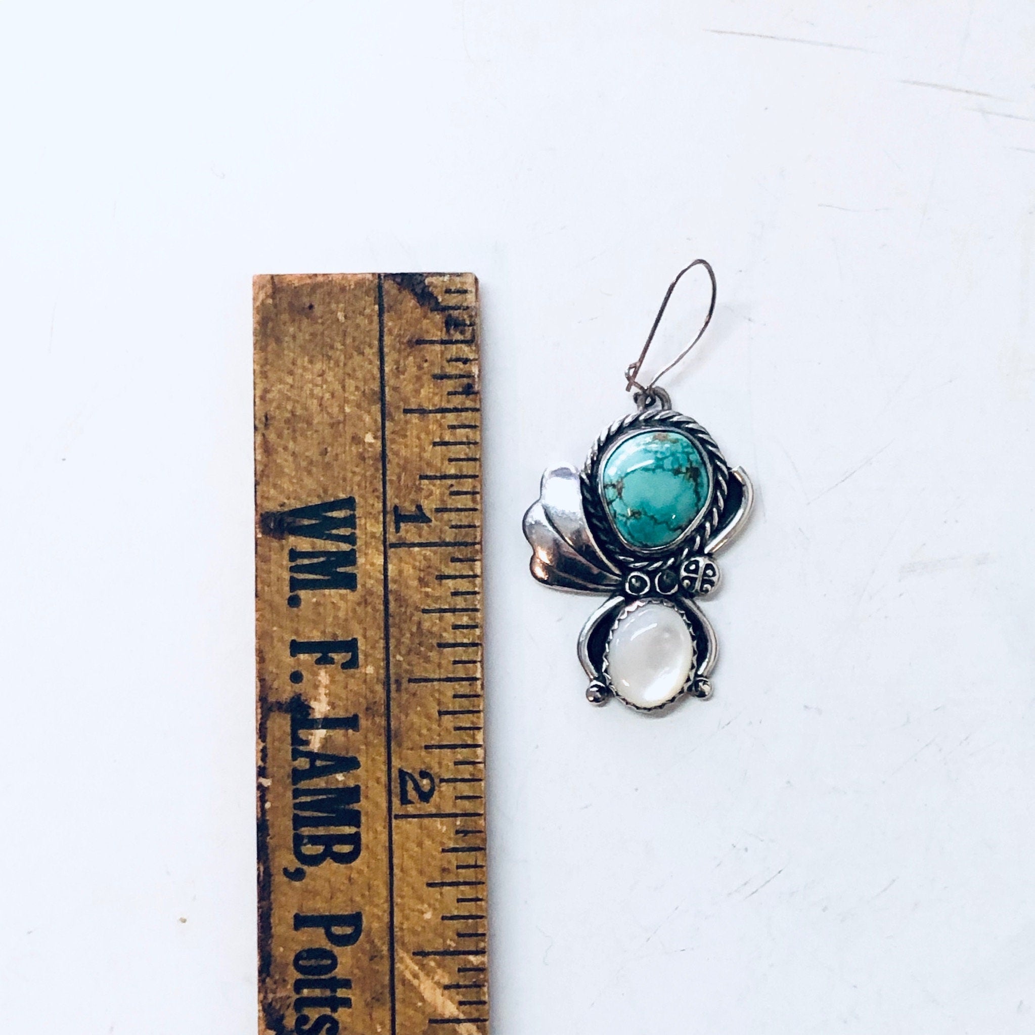 Vintage Silver Earrings, Turquoise Earrings, Mother of Pearl, Green and White, Vintage Jewelry, Green Turquoise, Dangle Earrings, Boho Style