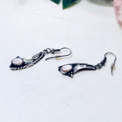Vintage Earrings, Silver Earrings, Mother Of Pearl, Dangle Earrings, Southwestern Style, Bohemian Jewelry, Vintage Jewelry, Pierced Ears,