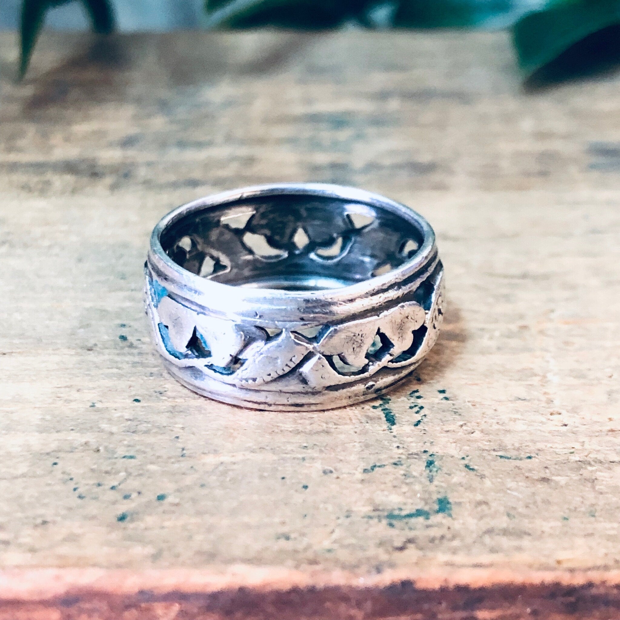 Vintage ESPO Ring, Espo Jewelry, Heart Ring, Wedding Band, Vintage Silver Ring, Vintage Jewelry, Cut Out Ring, Heart Jewelry, Band Ring
