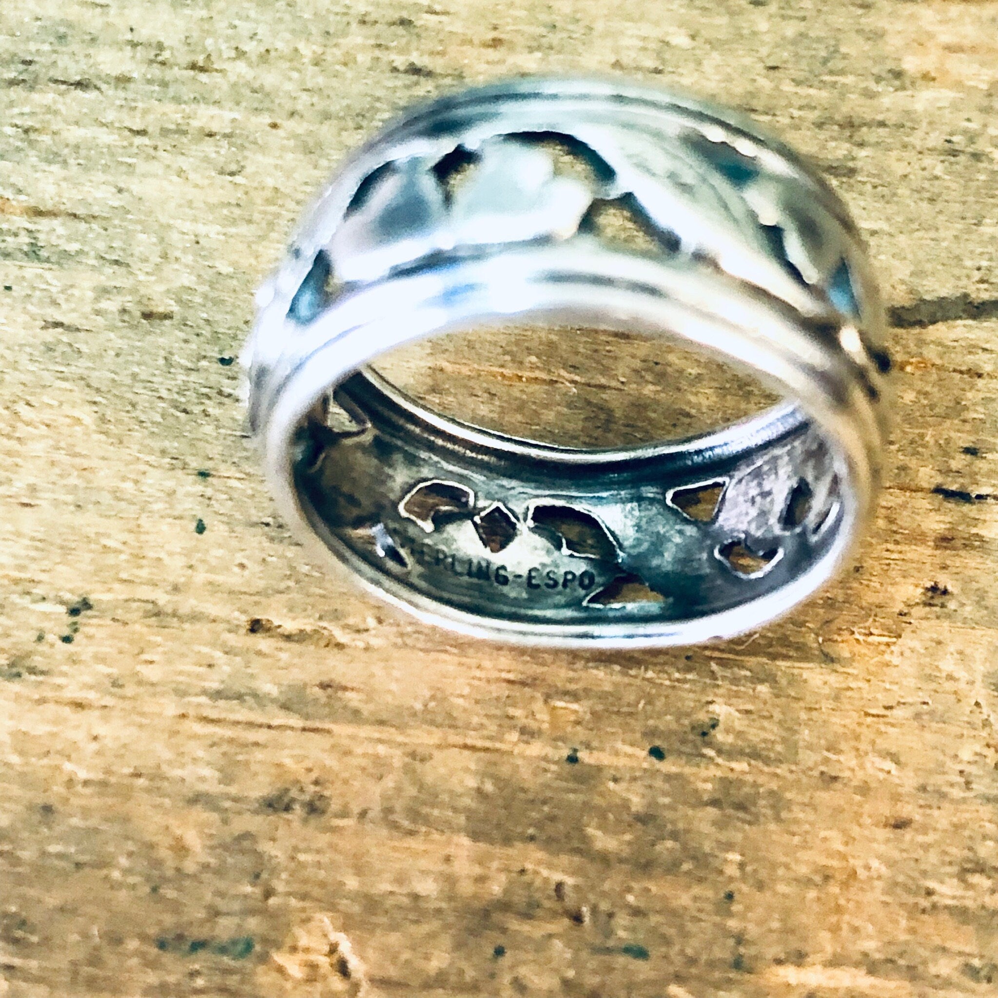 Vintage ESPO Ring, Espo Jewelry, Heart Ring, Wedding Band, Vintage Silver Ring, Vintage Jewelry, Cut Out Ring, Heart Jewelry, Band Ring