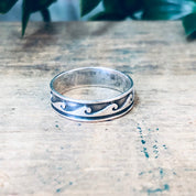 Vintage Silver Ring, Wave Ring, Vintage Jewelry, Band Ring, Thin Band, Simple Jewelry, Wavy Design, Ocean Lover, Ring for Surfer, 925 Ring