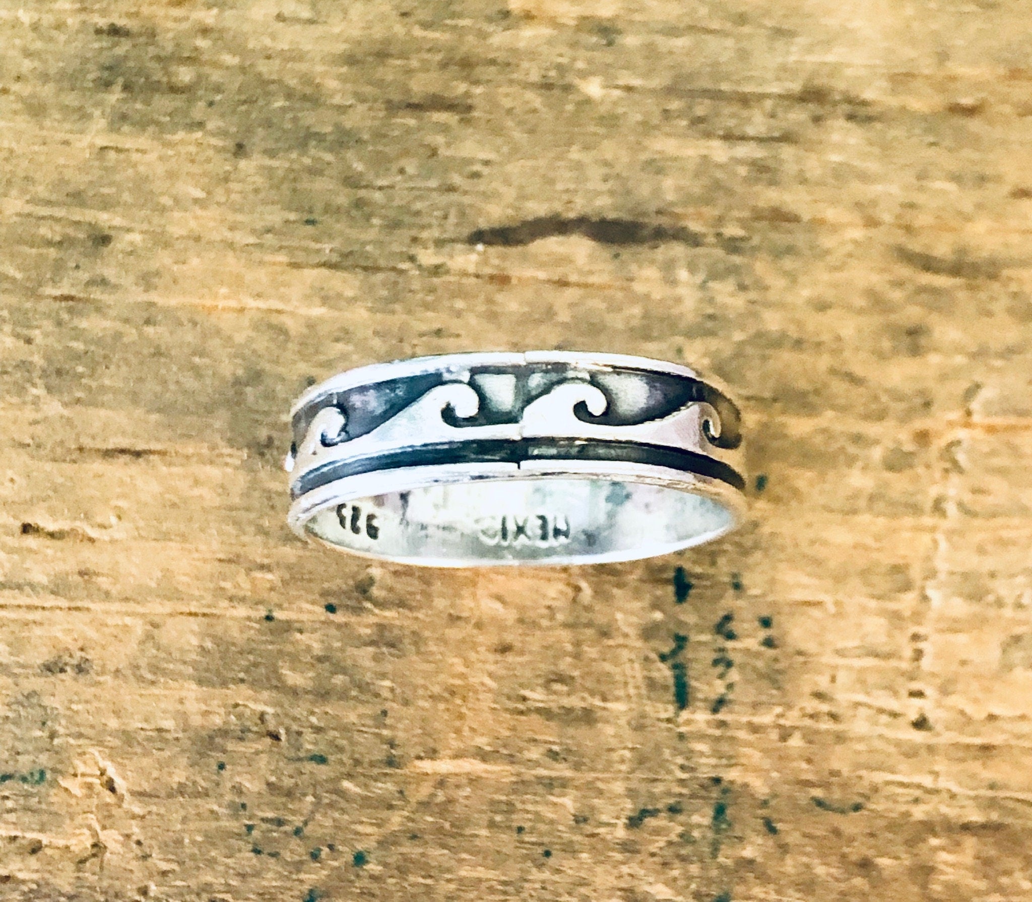 Vintage Silver Ring, Wave Ring, Vintage Jewelry, Band Ring, Thin Band, Simple Jewelry, Wavy Design, Ocean Lover, Ring for Surfer, 925 Ring