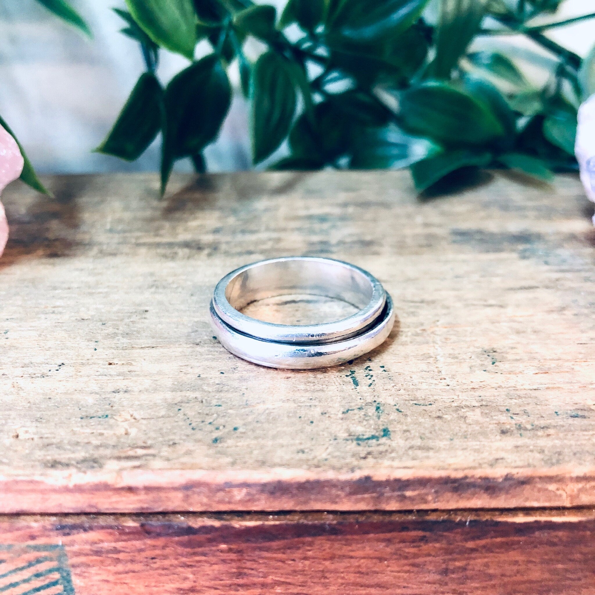 Vintage Silver Ring, Spinner Ring, Meditation Ring, Thumb Ring, Vintage Jewelry, Spinner Jewelry, Ring for Anxiety, 925 Ring, Large Ring