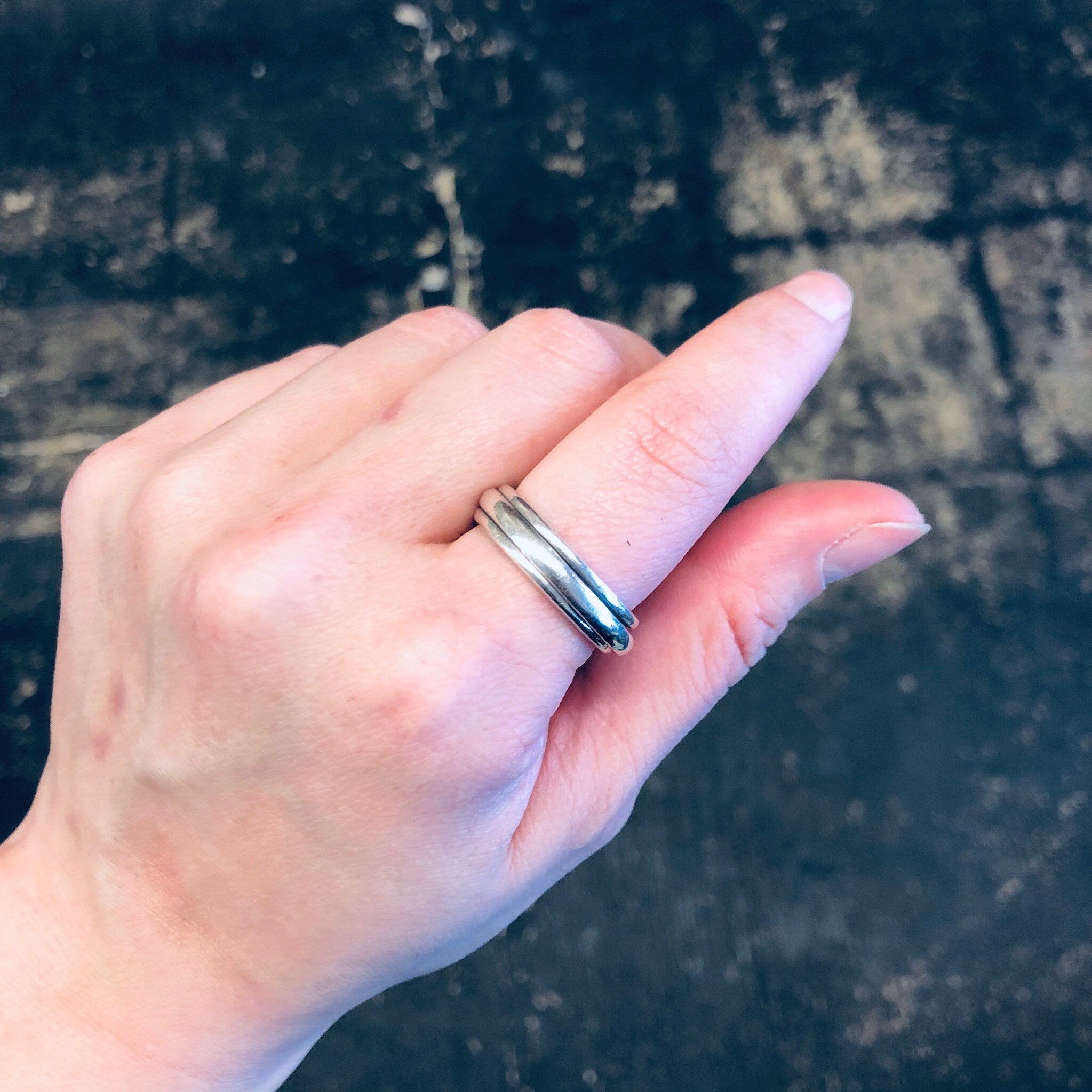 Vintage Silver Ring, Spinner Ring, Meditation Ring, Thumb Ring, Vintage Jewelry, Spinner Jewelry, Ring for Anxiety, 925 Ring, Large Ring