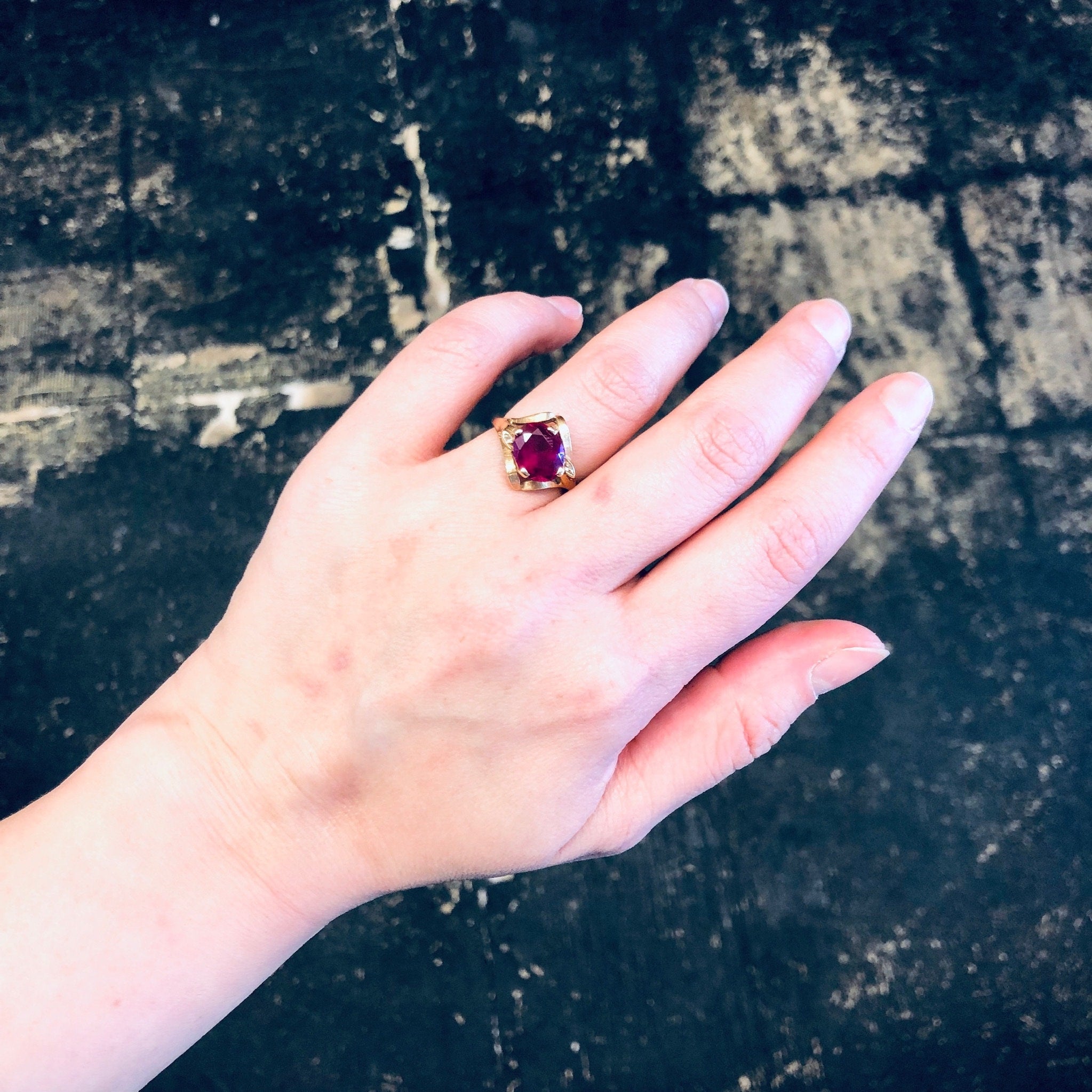 RESERVED****** Vintage Gold Ring, Ruby Ring, 14K Yellow Gold, Yellow Gold Ring, Ruby and Gold, Vintage Jewelry, Engagement Ring, Anniversary