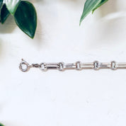 Vintage Silver Bracelet, Vintage Jewelry, Link Bracelet, Sterling Silver, Sleek Jewelry, Simple Bracelet, Anniversary Gift, Wedding Gift
