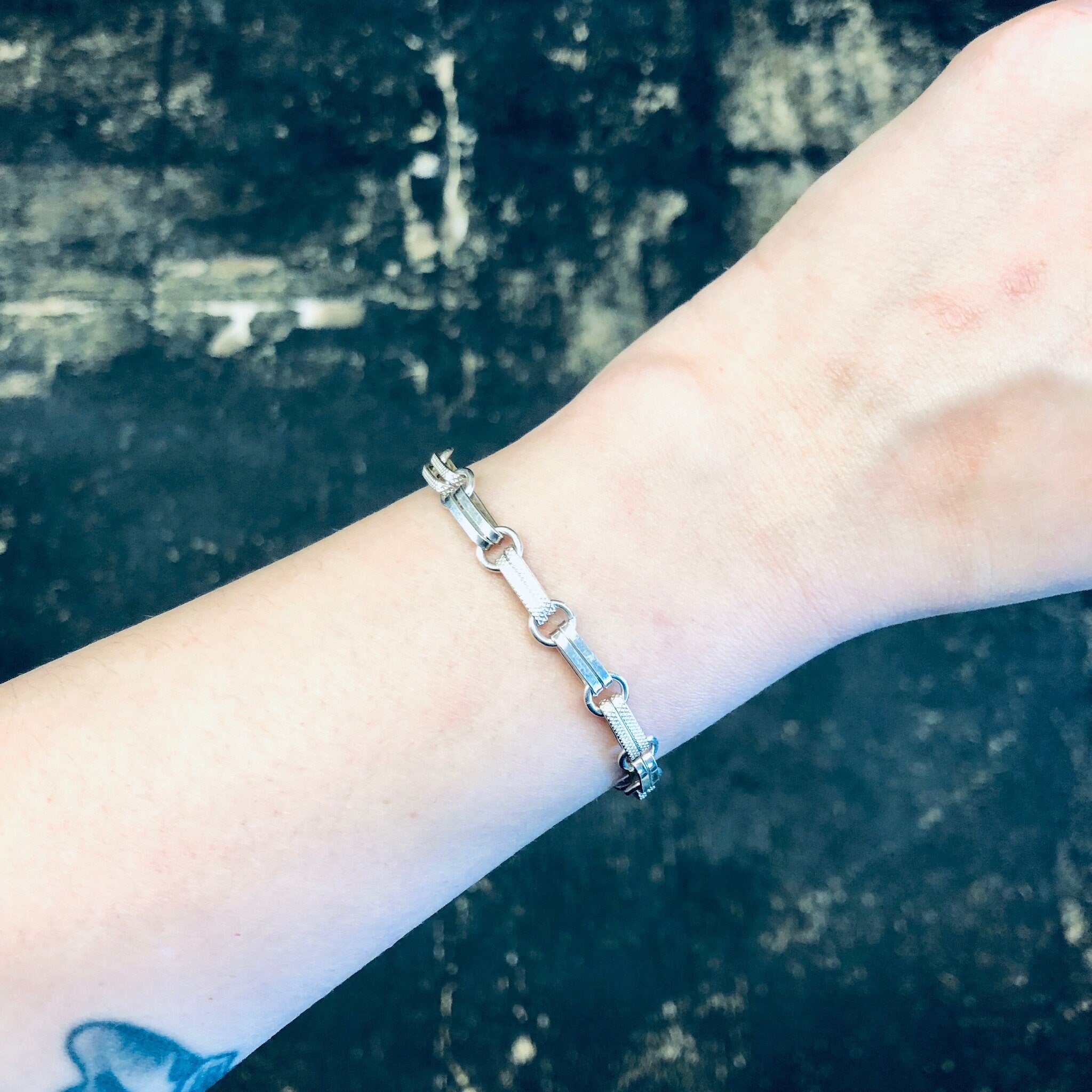 Vintage Silver Bracelet, Vintage Jewelry, Link Bracelet, Sterling Silver, Sleek Jewelry, Simple Bracelet, Anniversary Gift, Wedding Gift