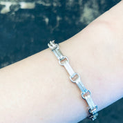Vintage Silver Bracelet, Vintage Jewelry, Link Bracelet, Sterling Silver, Sleek Jewelry, Simple Bracelet, Anniversary Gift, Wedding Gift