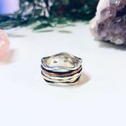 Vintage Silver Ring, Spinner Ring, Brass, Copper, Unique Jewelry, Meditation Ring, Ring for Anxiety, Statement Jewelry, Vintage Jewelry, 925