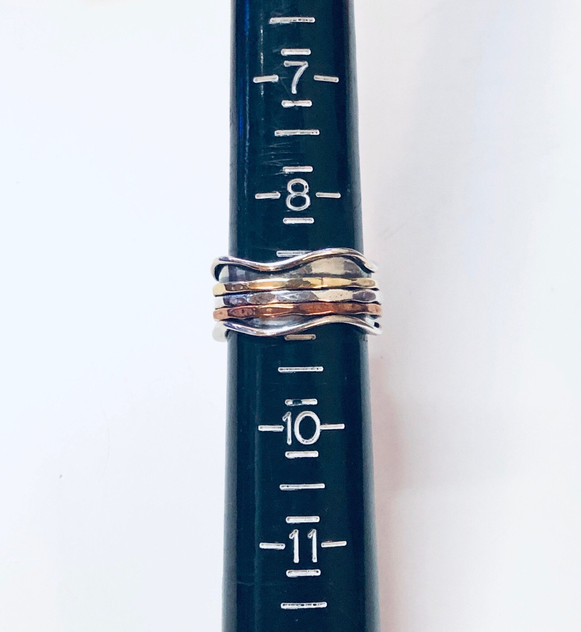 Vintage Silver Ring, Spinner Ring, Brass, Copper, Unique Jewelry, Meditation Ring, Ring for Anxiety, Statement Jewelry, Vintage Jewelry, 925