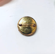 Vintage Millefiori Pin, Vintage Brooch, Mosaic Jewelry, Gold Toned Pin, Vintage Jewelry, Round Brooch, Floral Jewelry, Orange, Blue, Purple