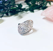 Vintage Silver Ring, Wave Design Ring, 925 Ring, Vintage Jewelry, Unique Jewelry, Sparkly Jewelry, Made in Thailand, Statement Jewelry, 925