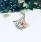 Vintage Silver Ring, Wave Design Ring, 925 Ring, Vintage Jewelry, Unique Jewelry, Sparkly Jewelry, Made in Thailand, Statement Jewelry, 925