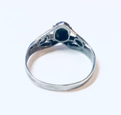 Vintage Silver Ring, Turquoise Ring, Stacking Ring, Stacker, Blue and Silver, V Shape Ring, 925 Ring, Vintage Jewelry, Boho Style, Bohemian