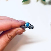 Vintage Silver Ring, Turquoise Ring, Stacking Ring, Stacker, Blue and Silver, V Shape Ring, 925 Ring, Vintage Jewelry, Boho Style, Bohemian