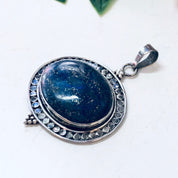 Vintage Silver Pendant, Blue Lapis Pendant, Blue Jewelry, Silver and Blue, Lapis Jewelry, Vintage Necklace, Lapis Lazuli, Vintage Jewelry