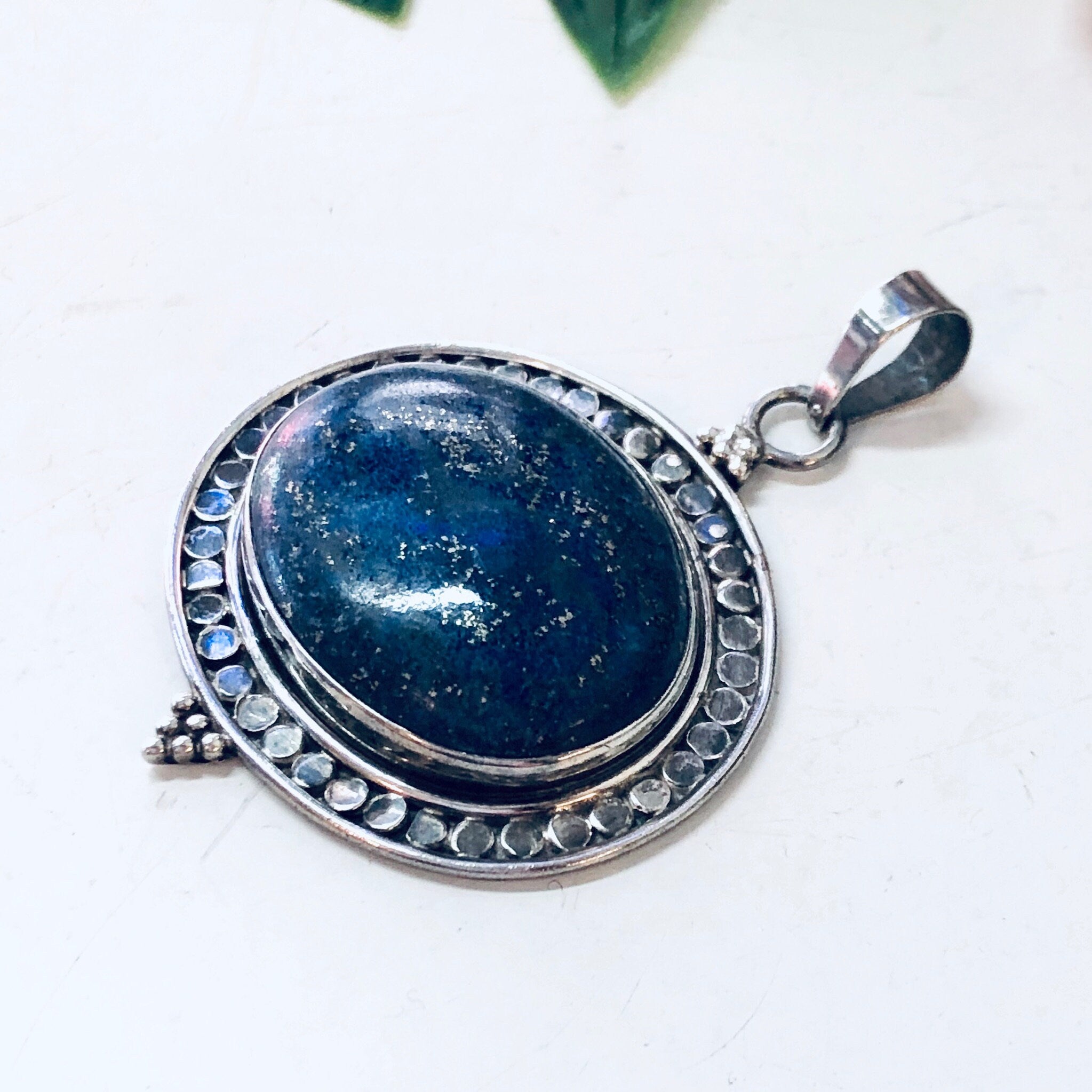 Vintage Silver Pendant, Blue Lapis Pendant, Blue Jewelry, Silver and Blue, Lapis Jewelry, Vintage Necklace, Lapis Lazuli, Vintage Jewelry