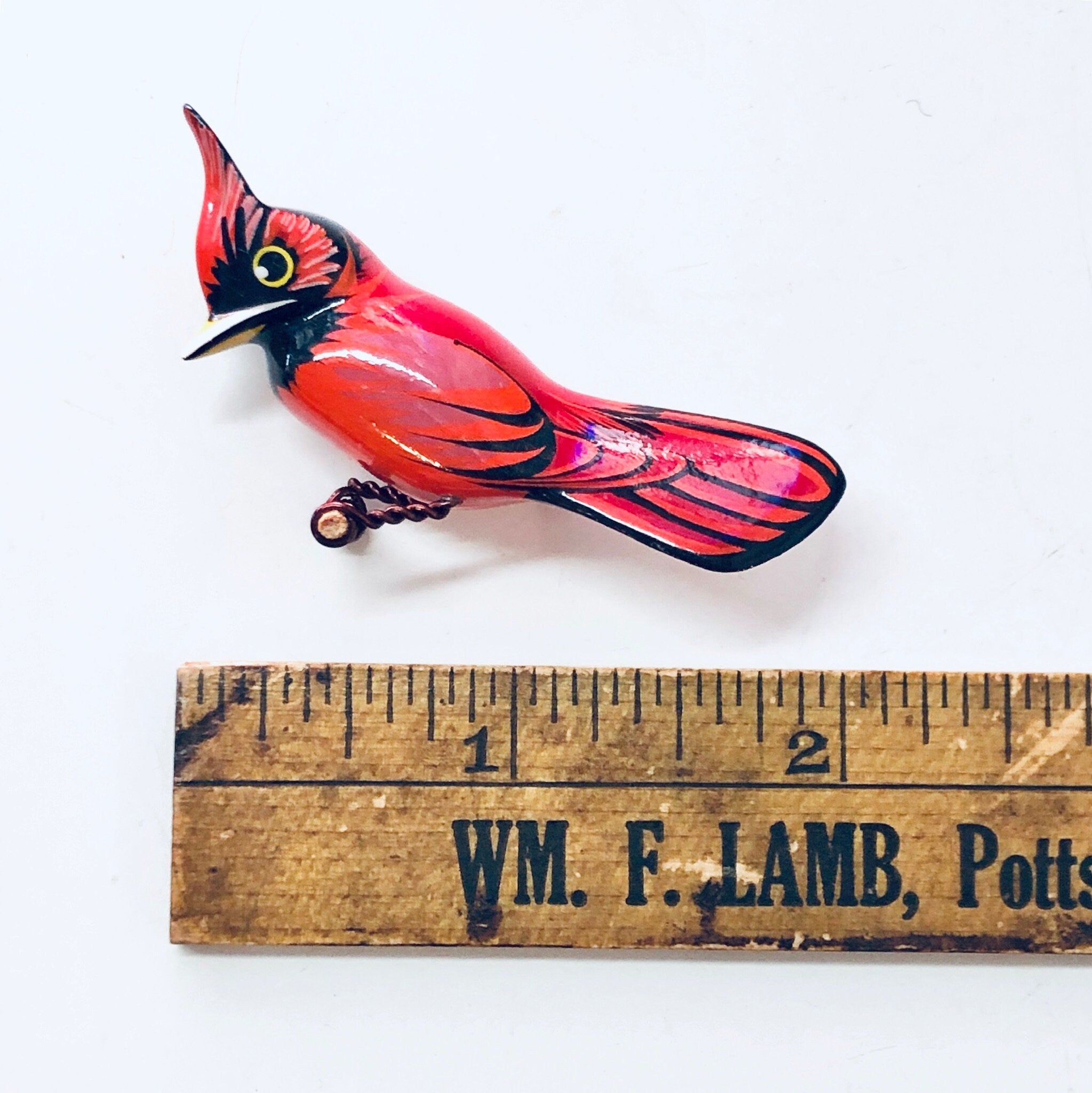 Vintage Brooch, Bird Brooch, Cardinal Pin, Vintage Jewelry, Red Cardinal, Bird Jewelry, Animal Jewelry, Small Pin, Bird Watcher, Perch Bird
