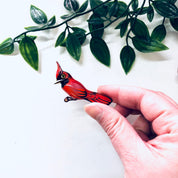 Vintage Brooch, Bird Brooch, Cardinal Pin, Vintage Jewelry, Red Cardinal, Bird Jewelry, Animal Jewelry, Small Pin, Bird Watcher, Perch Bird