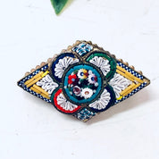 Vintage Brooch, Millefiori Pin, Mosaic Brooch, Vintage Jewelry, Made in Italy, Gold Toned Pin, Vintage Pin, Unique Jewelry, Colorful Pin