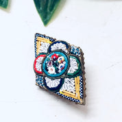 Vintage Brooch, Millefiori Pin, Mosaic Brooch, Vintage Jewelry, Made in Italy, Gold Toned Pin, Vintage Pin, Unique Jewelry, Colorful Pin