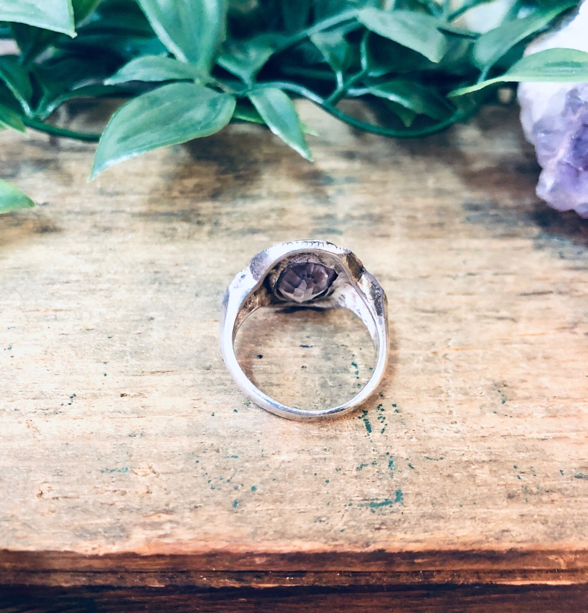 Vintage Silver Ring, Pink Gemstone, Marcasite Ring, Purple Gemstone, Vintage Jewelry, Statement Ring, Silver and Pink, Pink Jewelry, 925