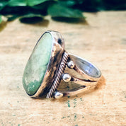 Vintage Silver Ring, Turquoise Ring, Southwestern Ring, Green Turquoise, Statement Jewelry, Vintage Jewelry, Bohemian Style, Boho Ring, 925