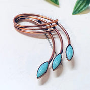 Vintage Brooch, Matisse Renoir Brooch, Vintage Pin, Copper Brooch, Blue Stones, Turquoise Brooch, Costume Jewelry, Blue and Copper, Unique