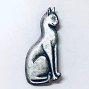 Vintage Brooch, Cat Pin, Cat Jewelry, Kitty Cat, Silver Toned Brooch, Vintage Pin, Vintage Jewelry, Animal Jewelry, Long Pin, Sitting Cat