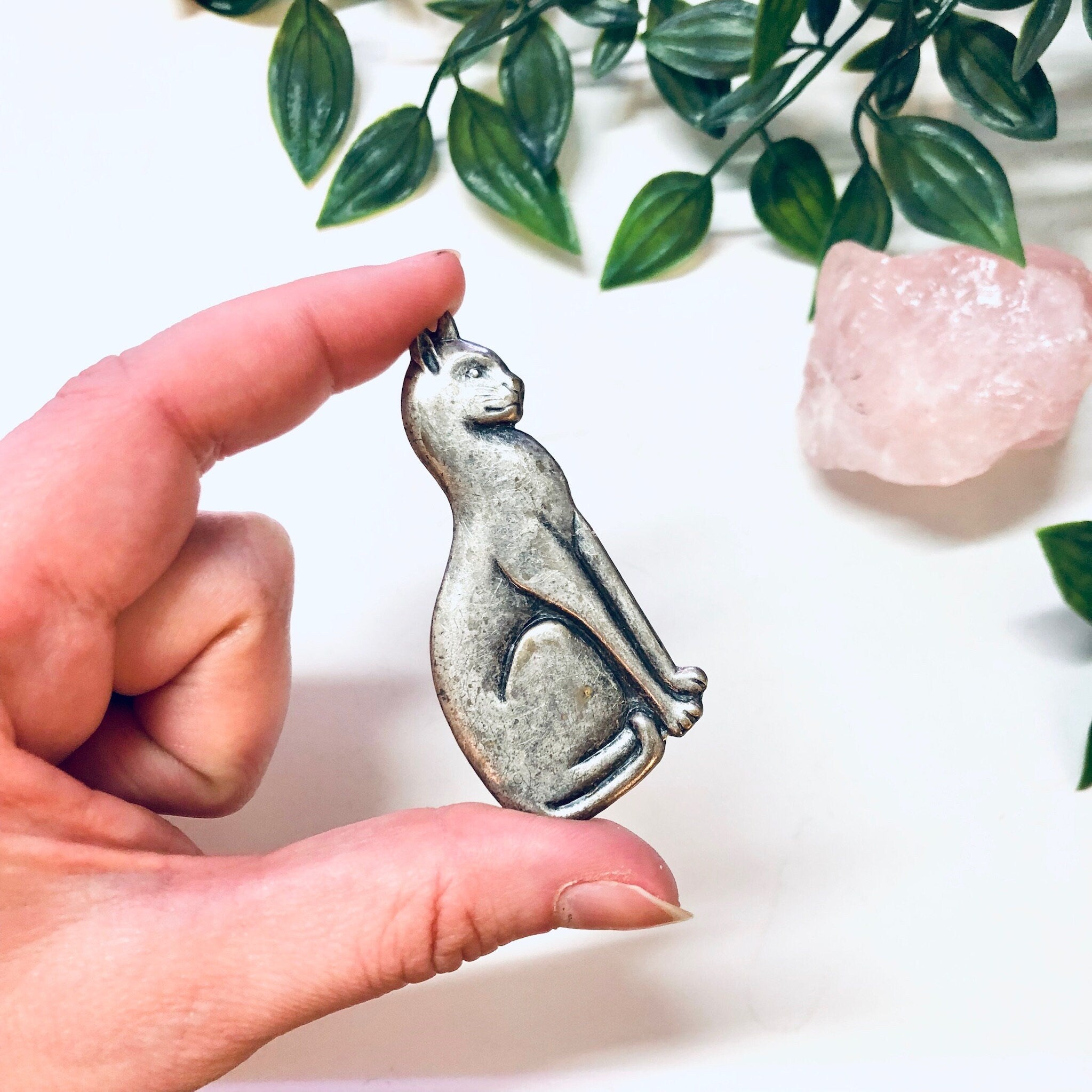 Vintage Brooch, Cat Pin, Cat Jewelry, Kitty Cat, Silver Toned Brooch, Vintage Pin, Vintage Jewelry, Animal Jewelry, Long Pin, Sitting Cat