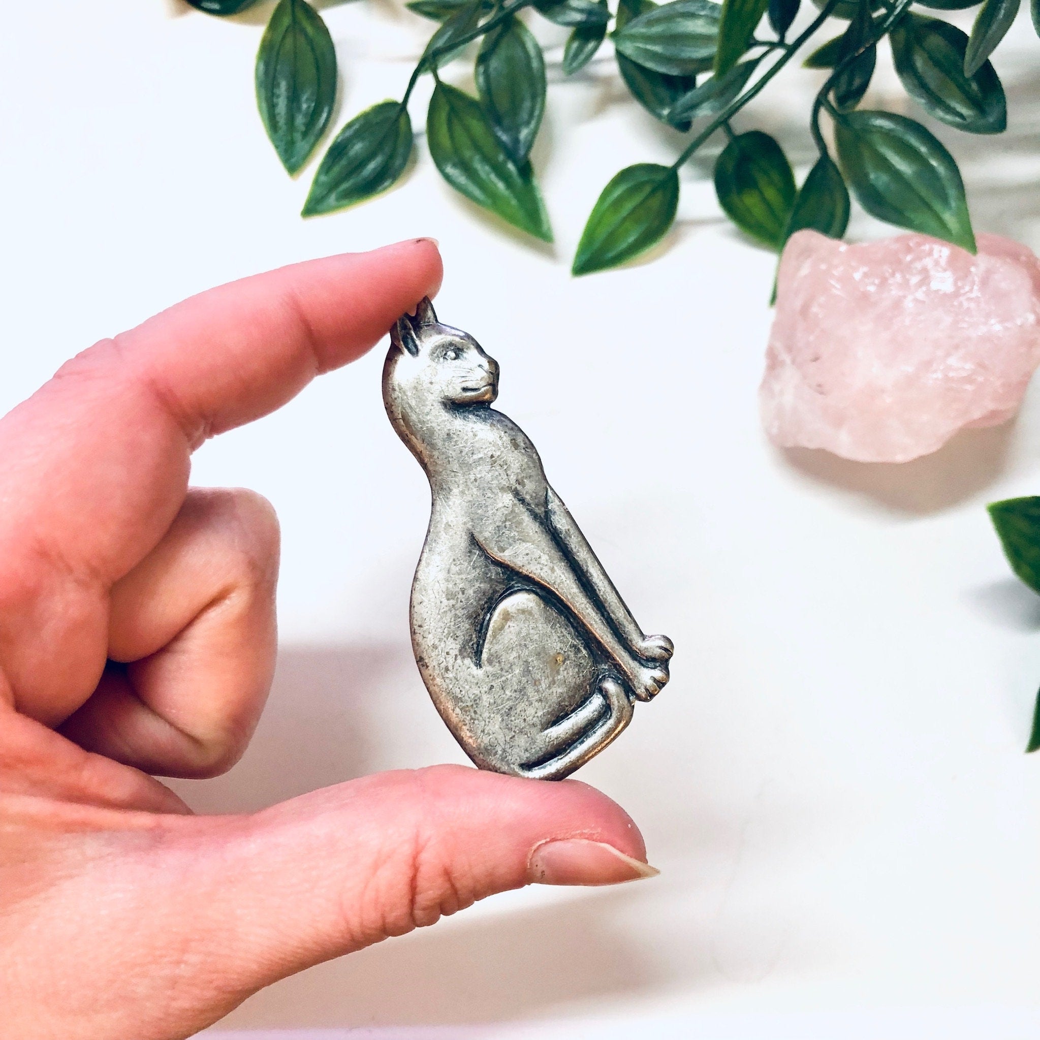 Vintage Brooch, Cat Pin, Cat Jewelry, Kitty Cat, Silver Toned Brooch, Vintage Pin, Vintage Jewelry, Animal Jewelry, Long Pin, Sitting Cat