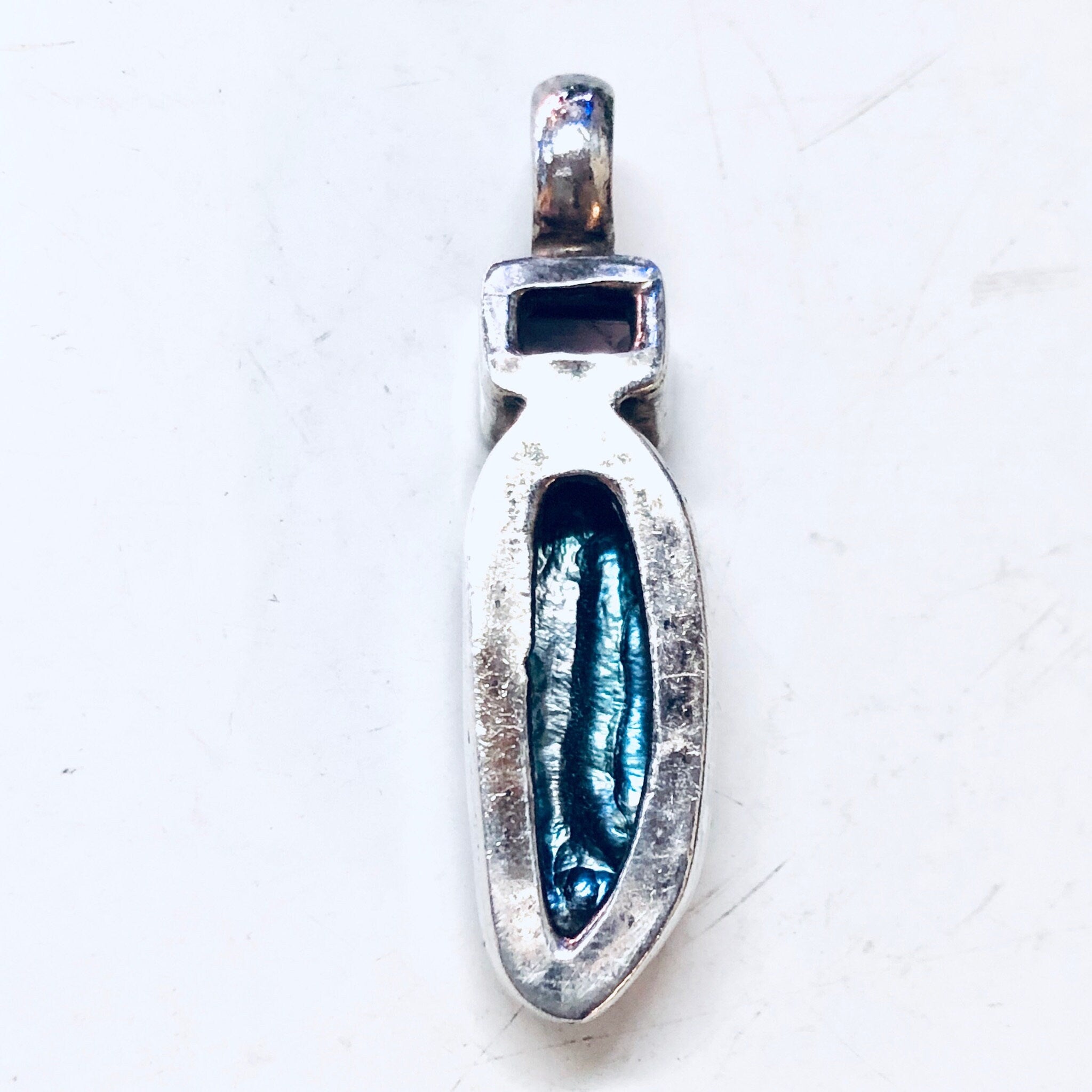 Vintage Pendant, Silver Pendant, Abalone Jewelry, Amethyst Pendant, Vintage Necklace, Purple gemstone, Blue Gemstone, Abalone Necklace, 925