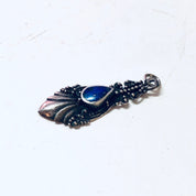 Vintage Silver Pendant, Small Pendant, Blue Lapis Jewelry, Lapis Lazuli, Blue and Silver, Lapis Jewelry, Vintage Jewelry, Vintage Necklace