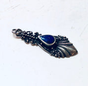 Vintage Silver Pendant, Small Pendant, Blue Lapis Jewelry, Lapis Lazuli, Blue and Silver, Lapis Jewelry, Vintage Jewelry, Vintage Necklace