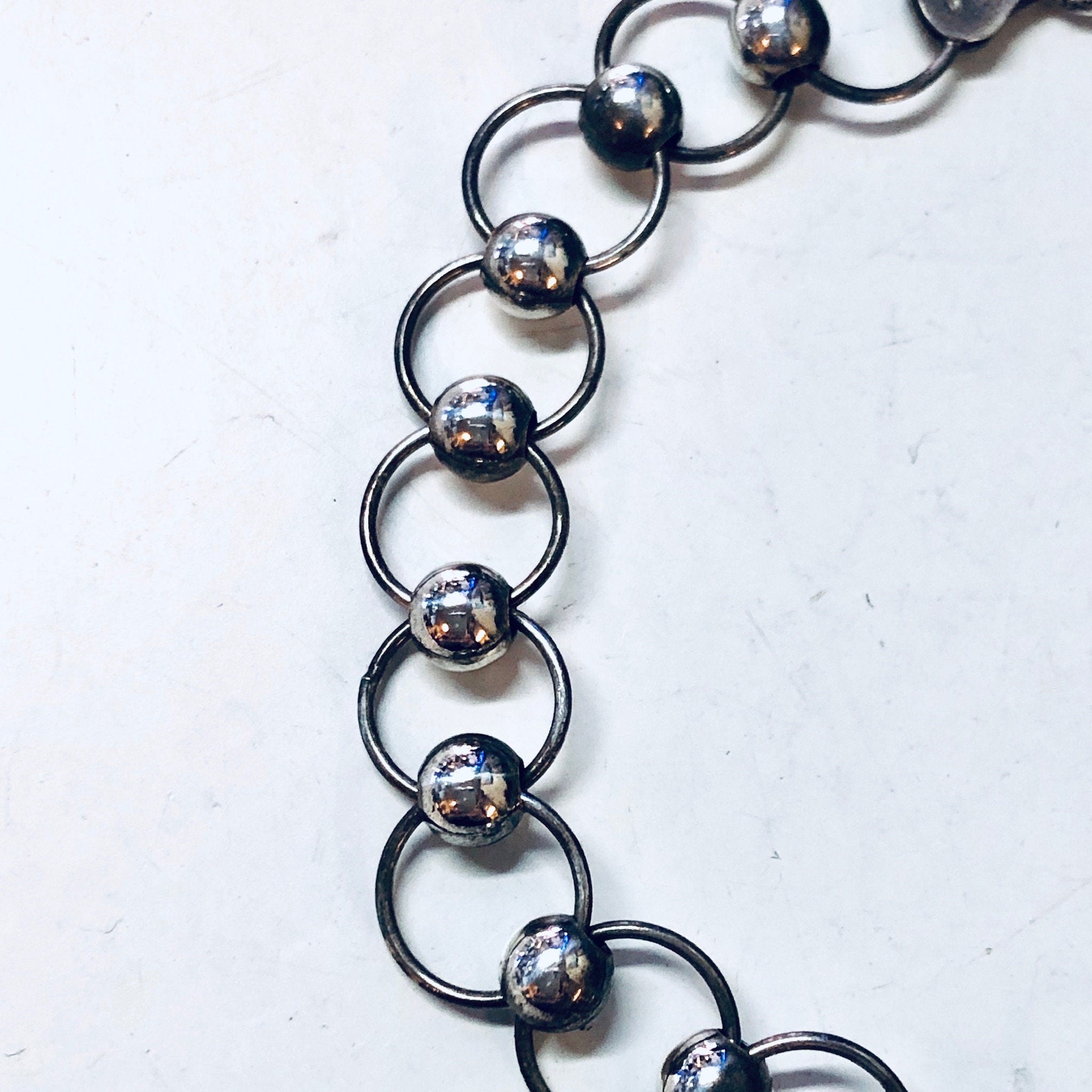 Vintage Bracelet, Silver Bracelet, Ball Bracelet, Link Bracelet, Chain Jewelry, Made in Italy, Italian Jewelry, 925 Bracelet, Simple Jewelry