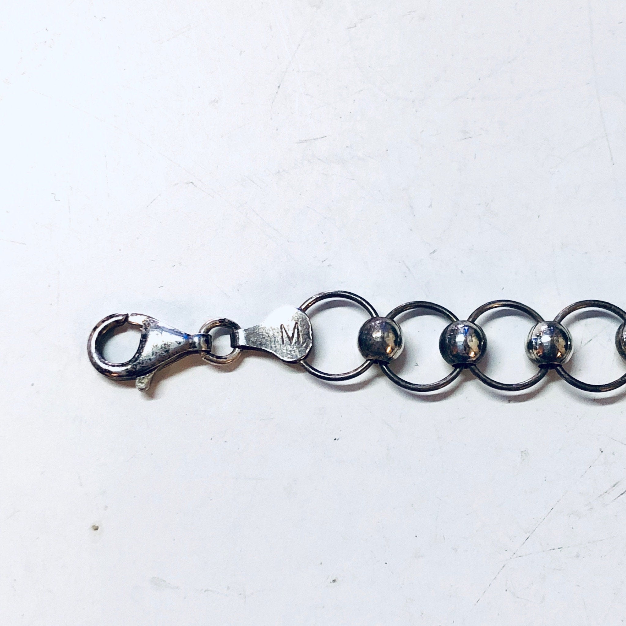 Vintage Bracelet, Silver Bracelet, Ball Bracelet, Link Bracelet, Chain Jewelry, Made in Italy, Italian Jewelry, 925 Bracelet, Simple Jewelry