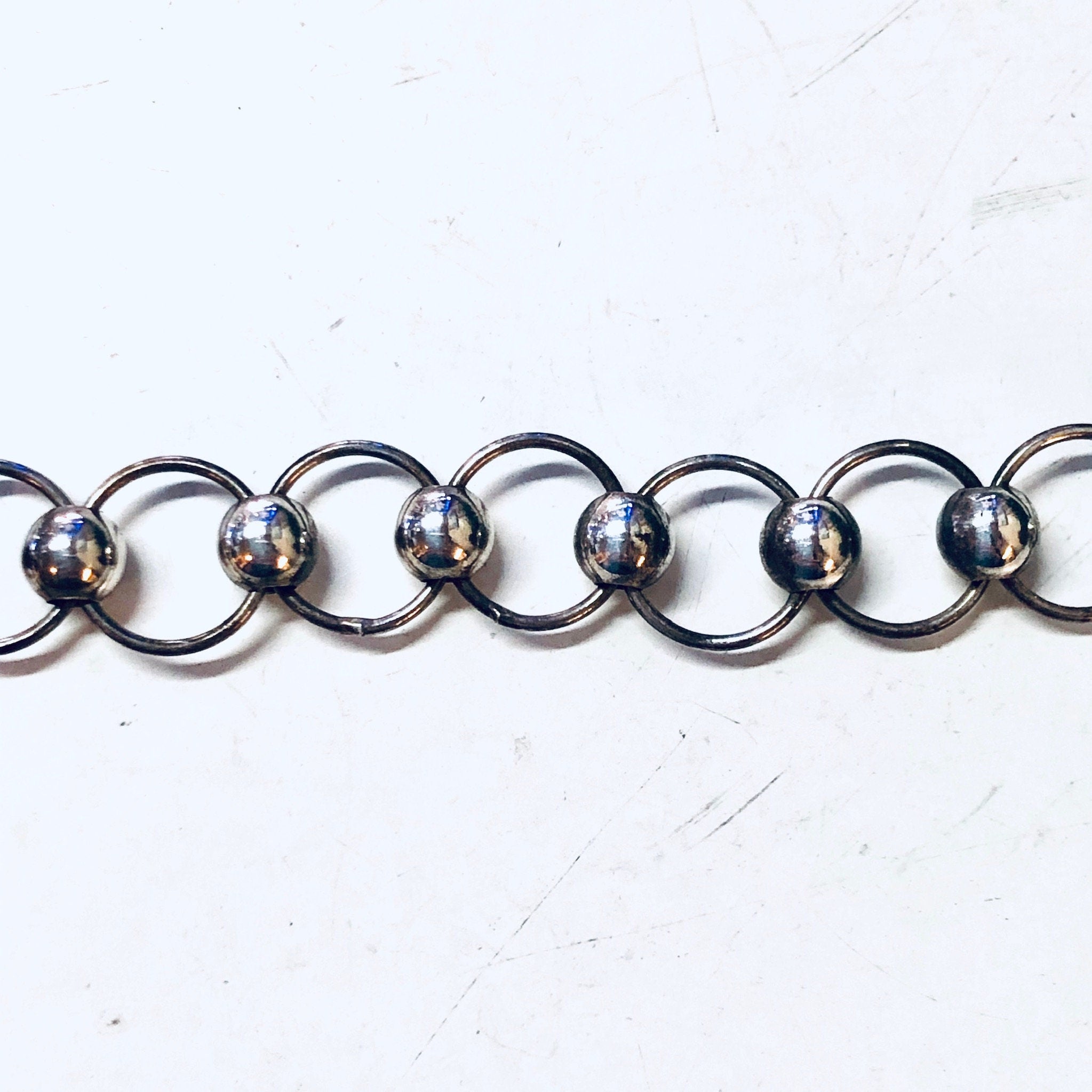 Vintage Bracelet, Silver Bracelet, Ball Bracelet, Link Bracelet, Chain Jewelry, Made in Italy, Italian Jewelry, 925 Bracelet, Simple Jewelry