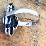 Vintage Silver Ring, Amethyst Ring, Black Onyx Ring, Marcasite Jewelry, Vintage Jewelry, Statement Jewelry, Purple Jewelry, Black, Silver